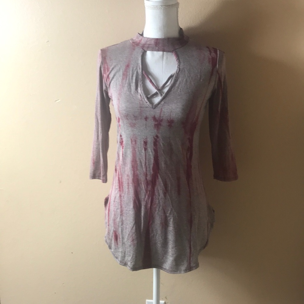 Touch me tye dye mid sleeve shirt